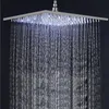 Bathroom Shower Heads Nickel Black Chrome Gold 16 Inch Led Rain Head High Pressure Without Arm Work by Water Flow Temp V0bv221l292r