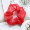 Chiffon Girls Scrunchies Temperament Mesh Hairbands Rubber Band Summer Korean solid color large intestine hair ring Scrunchy Accessories