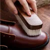 Brosse à chaussures carrée en bois de hêtre massif, cheveux doux, ne blesse pas le cuir, dédiée au nettoyage des sacs en cuir, brosses à chaussures