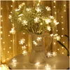 Strings Garland Holiday Snowflakes String Fairy Lights Battery Powered Hanging Ornaments Christmas Tree Party Home DecorLED LEDLED LED