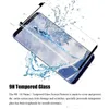 Fallvänlig 3D -krökt härdad glasskärmskydd med för Samsung S22 S21 S20 Ultra S10e S9 Plus Note 20 10 8 9 med paket