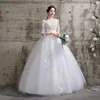 Autres robes de mariée robe 2022 sexy col en V demi-manche simple applique à lacets plus taille sur mesure princesse robe de balAutre