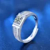 Bagues de luxe couleur argent 925 pour hommes et femmes, bague Moissanite 0,5 ct, pour anniversaire, fête des pères, cadeau d'anniversaire, bijoux