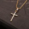 Fashion Cross Pendants Gold Black Color Crystal Jesus Cross Pendant Necklace Jewelry For Men/Women Wholesale