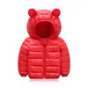 Ensembles de vêtements pour bébés, veste en coton, imprimé d'oreille 3D, manteau à capuche solide, vêtements d'hiver pour enfants, vêtements élégants 1039 E3