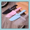 Cake Tools Bakeware Kitchen Dining Bar Home Garden Disposable Plastic Cutter Birthday Dessert Wedding Knife Frosted Black Transparent Bk