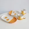 Cups Saucers ins hand-painted ceramic mug milk coffee cups modern minimalist breakfast cup household water couple cup