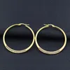 Hoop & Huggie Crystal Steel Big Circle Earrings Modern Smooth Round Creole Loop Earring Girl Stainless Jewelry WomanHoop HuggieHoo252L