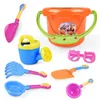 9 pezzi set colore casuale estate bambini giocattoli da spiaggia di sabbia castello secchiello vanga pala rastrello set di strumenti per l'acqua per bambini giocattoli divertenti pala stampi 220621