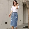 Skirts Denim Jeans For Women Brand Fashion Mid-length Cake Skirt Sexy Casual High Quality Bubble Big 8XL