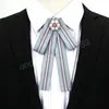 Cravatte da donna alla moda in stile britannico retrò Cravatta da donna con perle Papillon per camicette da donna Colletto della camicia Accessori