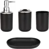 4 -stks luxe badkamer accessoires plastic tandenborstel houder beker zeep dispenser schotel toilethouder pomp fles cup badkamer set 220624