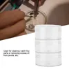 Boîtes de montres 3 pièces en plastique pot de lavage à l'huile mouvements pièces verre réparation nettoyage entretien Pot avec couvercle anti-poussière pour horloger