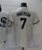 2022 새로운 야구 유니폼 7 Tim Anderson 8 Bo Jackson Blank Jersey 남자 여자 청소년 크기 S-XXXL