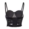 메쉬 푸시 업 bralet womens 코르셋 bustier 브래지어 나이트 클럽 파티 긴 섹시한 자른 탑 베스트 플러스 사이즈 탱크 탑 여성 화이트 코르셋 220531