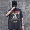 Hip Hop T-shirt Mannen Streetwear Print Bliksem Schedel T-shirt Harajuku Zomer Tops Tees Korte Mouw Katoen Zwart T-shirt 220621