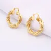 HUGE 18ct YELLOW BIG GOLD FILLED PLATED LARGE TWIST HOOP EARRINGS 45mm