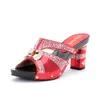 Zapatillas Fiesta de la boda para mujeres Flat 2022 Cristal de verano Gran tamaño 43 zapatos de bolsas de traje rojo África