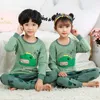 Erkek bebek kız pijama setleri Kore bahar pijamaları çocuklar için pijama seti pamuk karikatür inek gece kıyafetleri sonbahar çocuklar giyim 220507