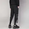 Stylowe japońskie mody Hip Hip Hop Hop Streetwear Spodnie dla mężczyzn Wstążki Kieszenie Joggers Techwear Męskie spodnie 220705