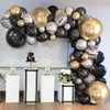 Black Gold Garland Arch Kit Confetti Latex 30th 40th 50th Birthday Party Ballonnen Decoraties Volwassenen Baby Shower 220811