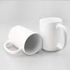 15 oz Sublimation Blank Porcelain Mugs with Large Handle Heavy Duty White Classic Ceramic Mug Blanks for Coffee Cocoa and Tea3130194