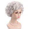 Nxy Wigs Halloween Old Lady Hair Hair Granny Wig Performance Cosplay Cos Play Props Curly