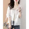 Kvinnorjackor Summer Fashion Sun Protection Clothing Jacket Korean version Löst avancerad västerländsk stil enkel vit all-match M1282Women '