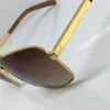 Luxus- Klassische 0259 Sonnenbrille für Herren, Metall, quadratisch, Goldrahmen, UV400, Unisex, Vintage-Stil, Attitude, Sonnenbrille, Schutzbrille mit Box