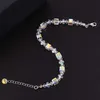 Pulsera cruzada de Amazon Pulsera colorida de azúcar con cubo tejido de cristal con cuentas para mujer