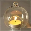 Świecowe uchwyty domowe ogród 1PC 60 mm wiszący tealight Uchwyt Szklany Globes Terrarium Wedding Candlestick Wazon Inn Dekoracja baru