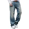 Herr jeans mode baggy män casual denim raka byxor streetwear hip hop skateboard byxor plus storlek kläder