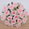 Künstlicher Rosenstrauß, Seidenblume, 18 Rosen, Hochzeit, Wohnzimmer, mit Blumenornamenten, Kunstblumen
