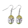 Dangle lustre fleur séchée boucle d'oreille en verre pour les femmes mode mticolor boule ovale amour goutte à la mode livraison bijoux boucles d'oreilles Dhuif