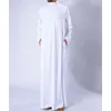 Etniska kläder saudiarabien traditionella kostymer man muslimsk jubba thobe solid vit stativ krage polyester lång mantel klänning islamiska347s