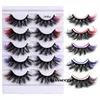 5 paren gekleurde 3D nerts wimpers bulk pieky kleur faux mink wimpers pack 20 mm dramatische lange dikke dikke vals wimper set 100% handgemaakte ooguitbreiding gereedschap