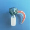 Tigela de vidro côncavo-convexa estriada acessórios para fumar 14mm 18mm macho com chifre de boi para narguilé água bong fumar cachimbos de água de tabaco