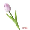 Decoratieve bloemen kransen 10 stks kunstmatige tulpen diy pography prop boeket echte touch nepbloem voor trouwhuistafel decoratie