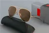 Märke Designer Solglasögon Luxury Fashion Glasses Män Kvinnor Pilot UV400 Glasögon Classic Driver Solglasögon Metallram Glaslins med lådfodral