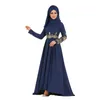 S-5XL Ricamo musulmano saudita senza sciarpa Abito da donna Plus Size Vita alta Arabia Big Swing Abbigliamento islamico africano FY1983165