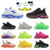 Rainbow design 2022 chaussures running homme et femme Triple s Clear Sole Blanc Beige Neon Vert Rose Rouge