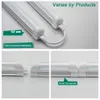 الولايات المتحدة الأمريكية 4FT LED TUBE T8 متكامل 6000K أبيض بارد 36W غطاء شفاف الأضواء الجدانية أضاءة ROW عالية النات