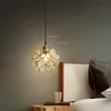 펜던트 램프 현대식 LED 유리 조명 북유럽 거실 매달려 천장 침실 광택 방울이 서스펜션 라이트 조명 벤더