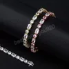 6mm 7 pulgadas 8 pulgadas Hiphop cuadrado redondo CZ pulseras de tenis cadenas de eslabones para hombres mujeres bonito regalo