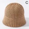 Bérets adulte automne et hiver coréen pêcheur chapeau femmes épais chaud tricoté laine peluche Net couleur unie mode bassin HatBerets