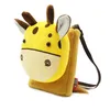 Bolsas escolares girafas de desenho animado para meninos para meninos, bolsa crossbody de pelúcia, bolsa de ombro de crossbody