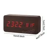 Wooden Mute Alarm Clock LED Smart Digital Bedside Alarms Clock Temperature Time Double Show Clocks Snooze Nightlight Calendar BH7236 TYJ