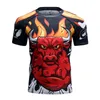 T-shirt da uomo Design personalizzato di alta qualità Sublimazione stampata Manica corta Rashguard Spandex Uomo Bjj Mma Rash GuardUomo