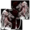 Czarny Biały Tatuaż Dragon 3D Drukowane Mężczyźni Bluzy Bluza Unisex Streetwear Zipper Pullover Kurtka Casual Dresy KJ0192 220325