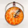 Cute Insect Bee Keychain Fashion Geometric Honeycomb Honey Bees 3D Printed Glass Dome Key Ring Chain Bumble Bee Trinkets